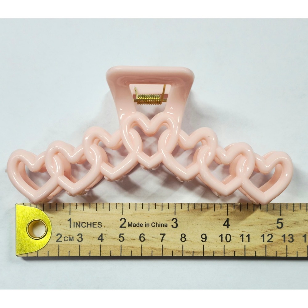 Cute Heart Claw Clip Pink Hair Clamp Valentine's Day Fashion Accessory NEW